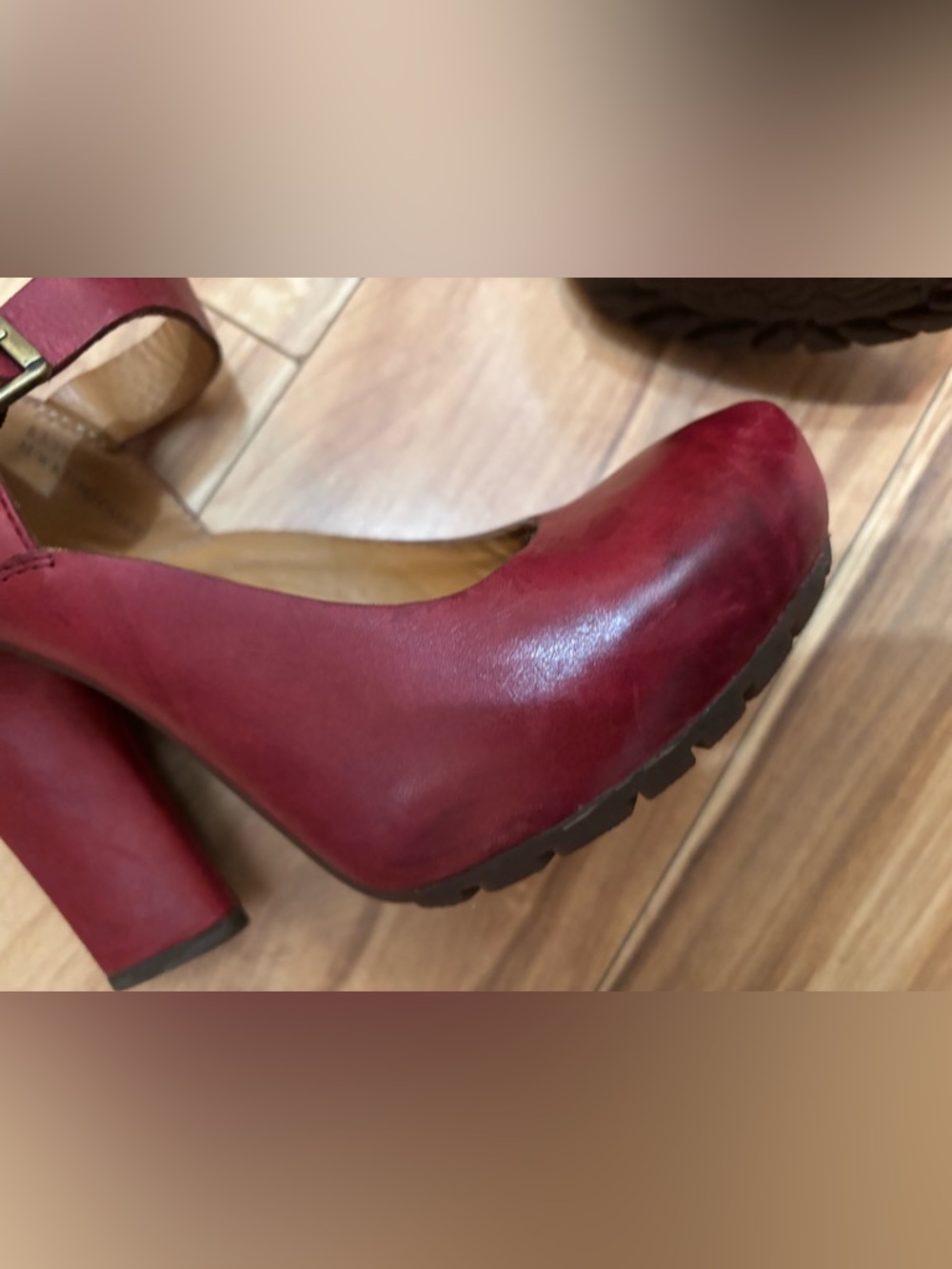Kork-Ease prisella Red Mary Jane Block Heel Pumps 6 - Picture 8 of 10